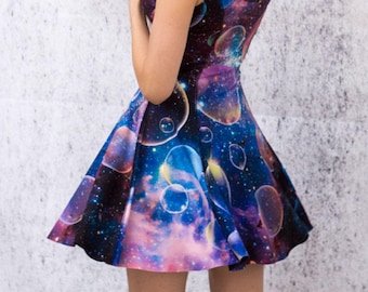 2 SIDED celestial skies Space and Planets dress milky way galaxy universe outer space astronomy galaxy clothing night sky two sided reverse