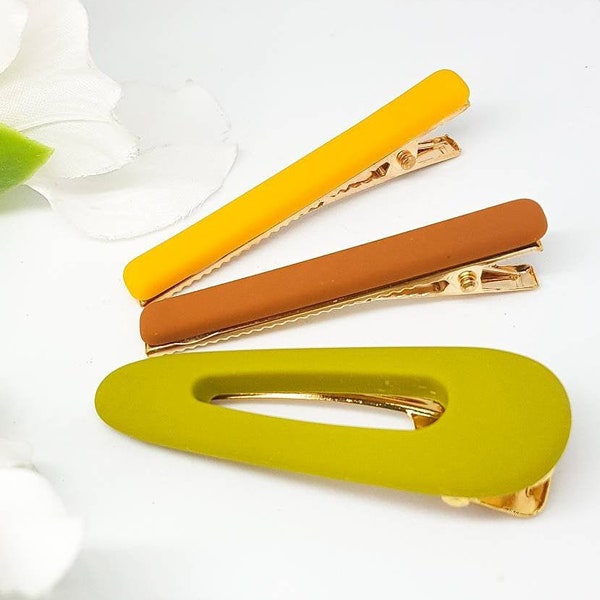 Barrette à cheveux en acrylique, Barrettes en meranti, Accessoires cheveux pour femme, Barrette olive, Barrette orange, Barrettes jaunes, Barrette marron