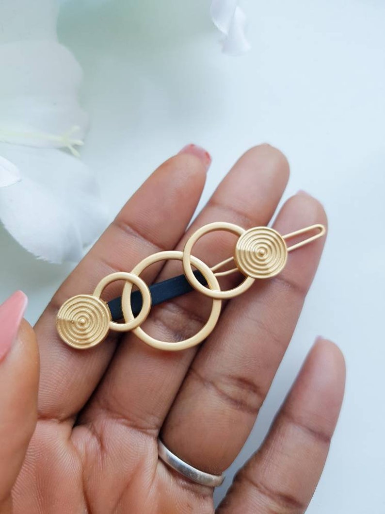 Gold Hair Clip Minimalist Hair Barrette Vintage Spiral Hair Etsy