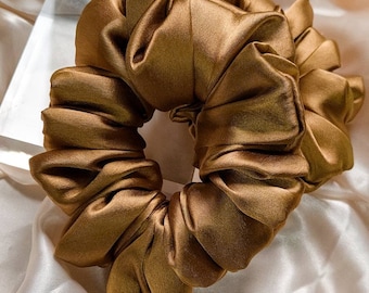 Hazel Satin Scrunchie: Handmade Hair Tie