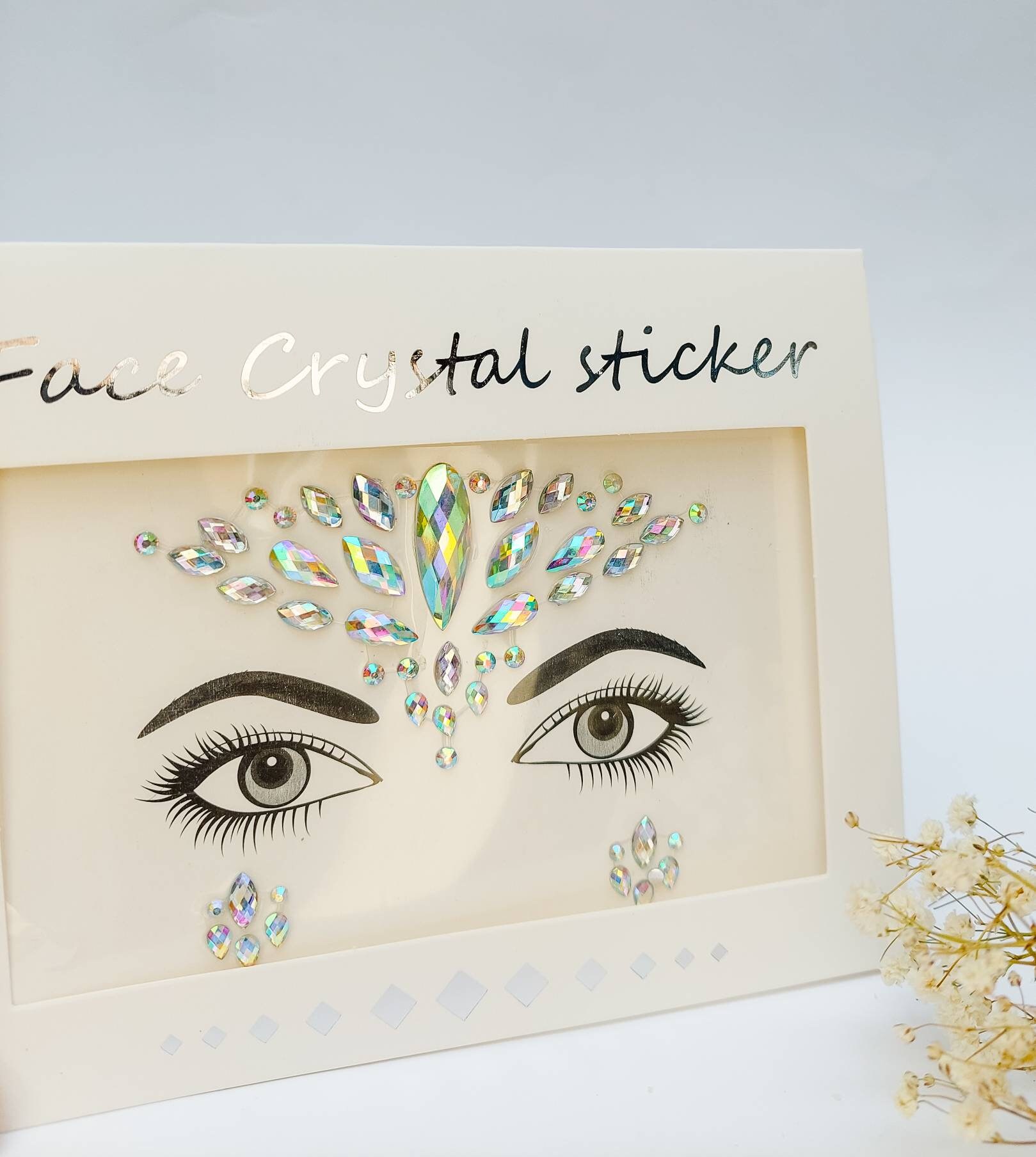 Pearl Face Gems Eye Jewels Stick on Rhinestone Art Decal Hair