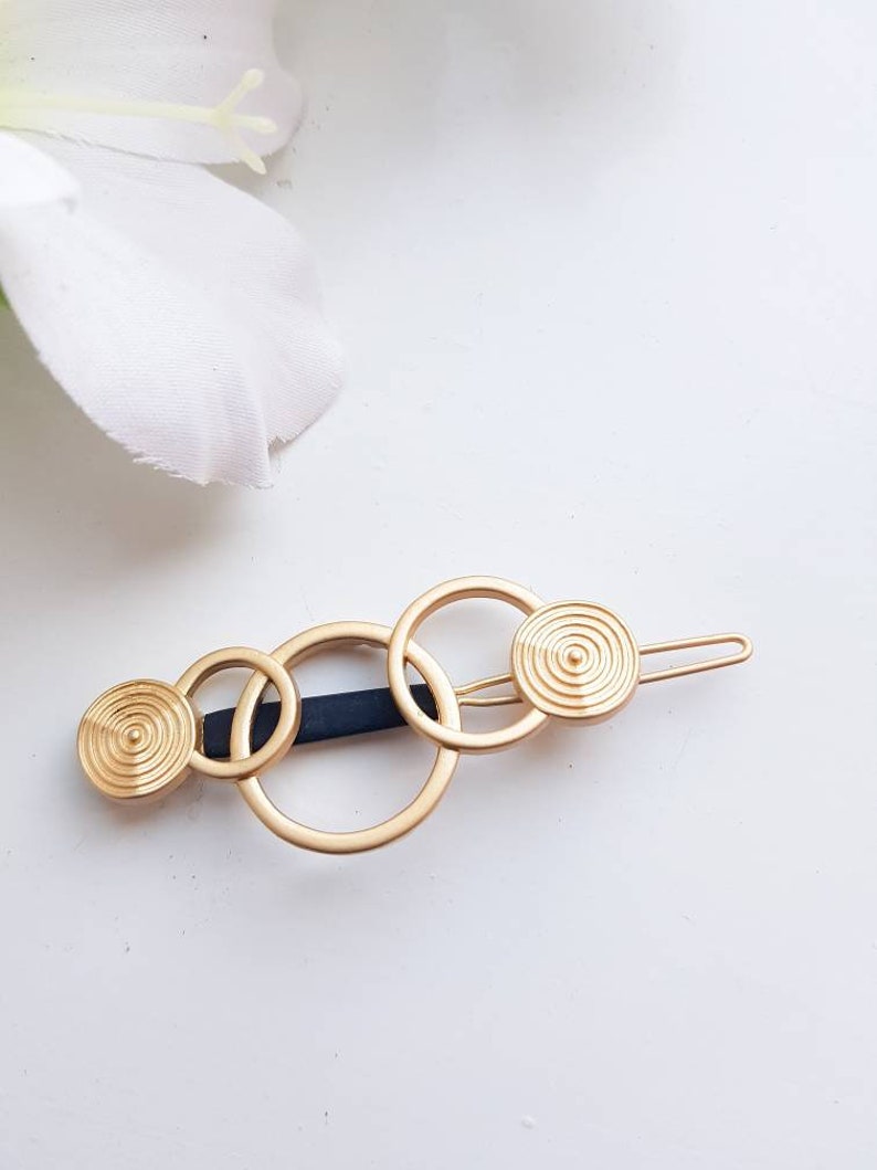Gold Hair Clip Minimalist Hair Barrette Vintage Spiral Hair Etsy