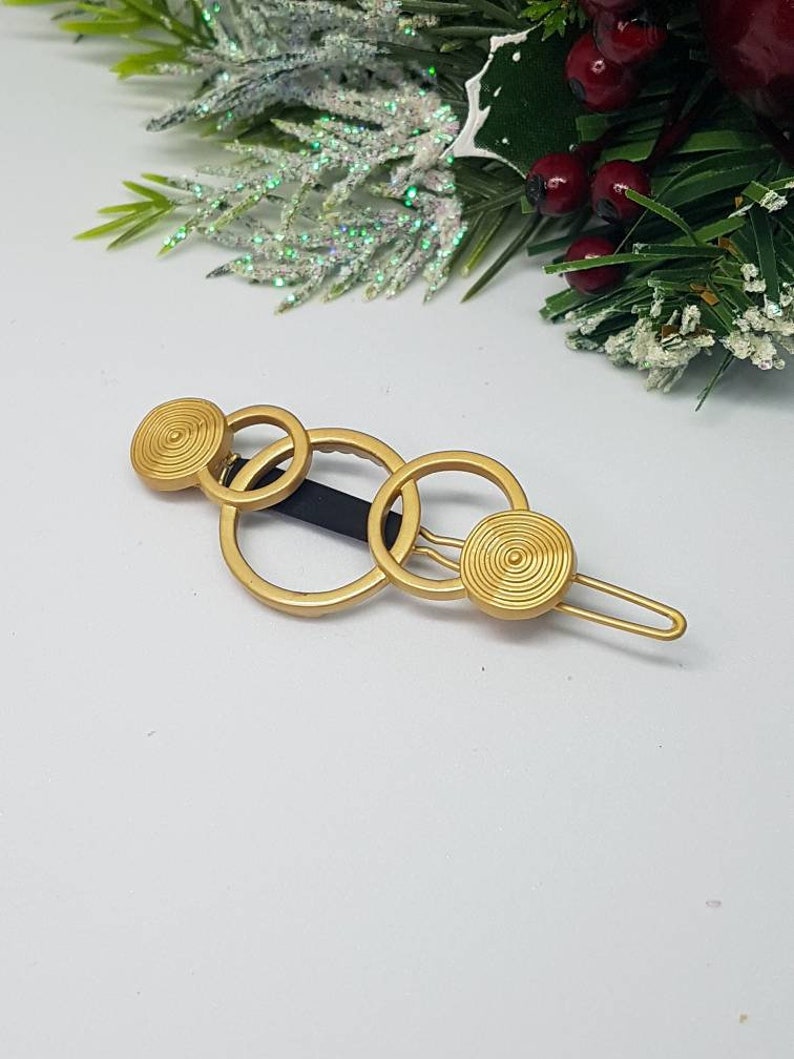 Gold Hair Clip Minimalist Hair Barrette Vintage Spiral Hair Etsy