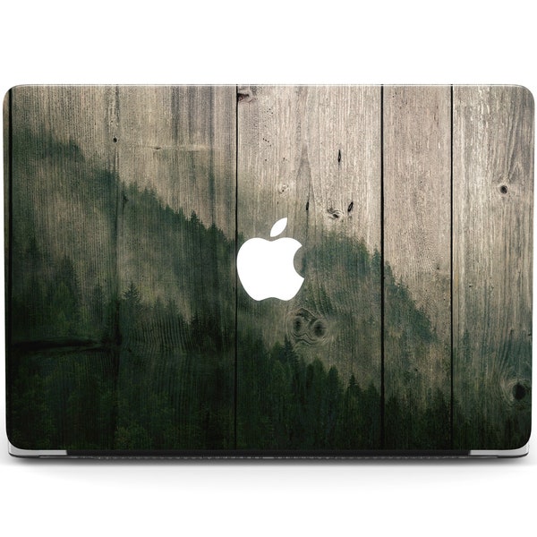 Wood Macbook Case Forest Trees Mountain Macbook Pro 13 inch Pro 15 2018 Wooden Nature Macbook Air 13 11 Macbook 12 inch Hard Case CGD2276
