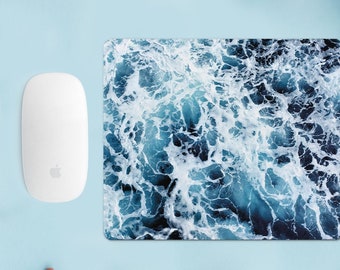 Water Mousepad Mouse Pad Sea Art Blue MousePad Computer Pad Mouse Mat Wave Mice Pad Blue Water WaterColor Art Picture Storm Pad CGD2174