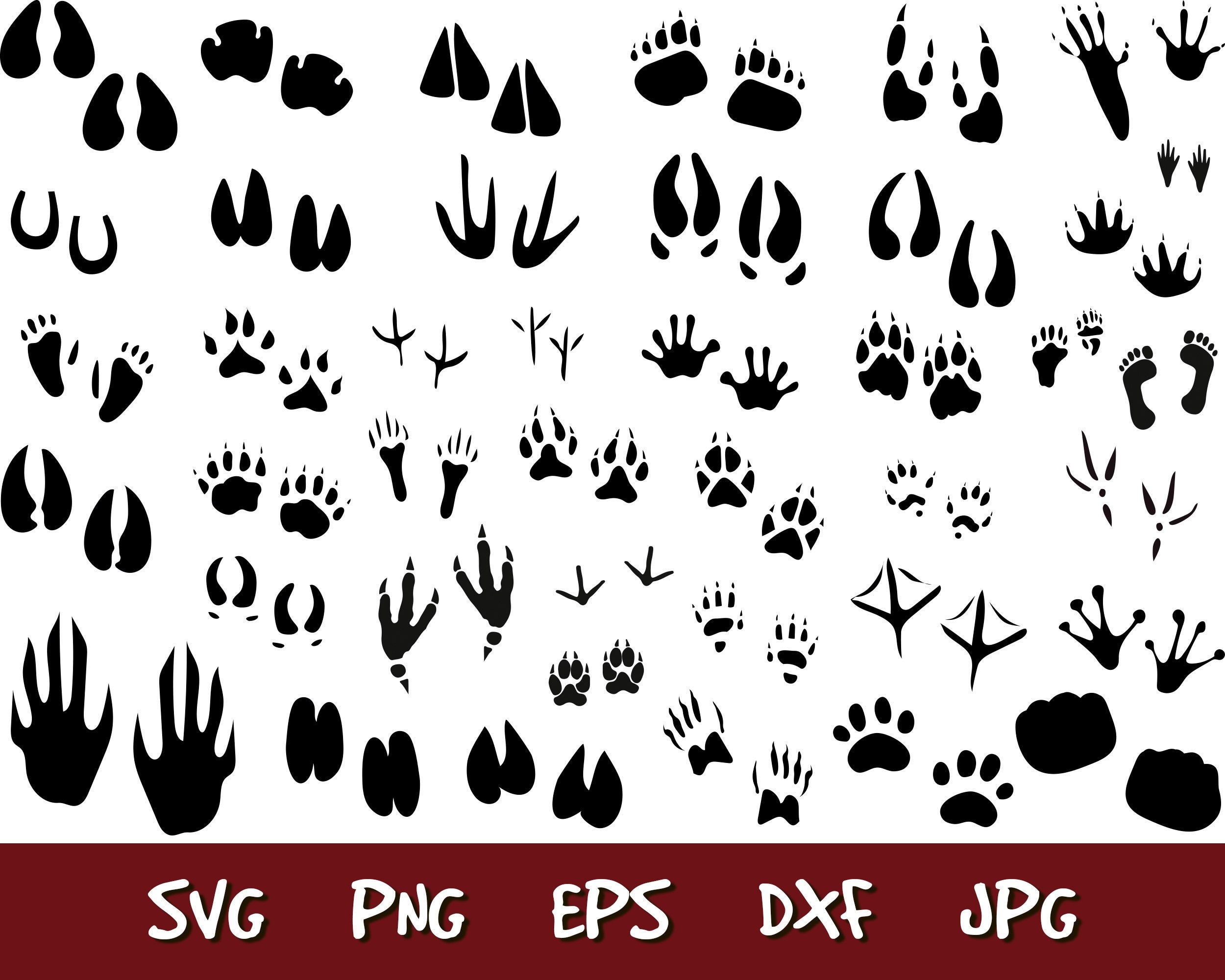 Download Animal Tracks Svg Animal Svg Animal Print Clipart Animal Etsy