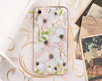 Pink Flowers iPhone 13 Pro Max Flowers Case Art Flowers IPhone 13 Mini Case IPhone 12 Case iPhone 12 Pro Case Samsung S21 Plus Case CGD2194
