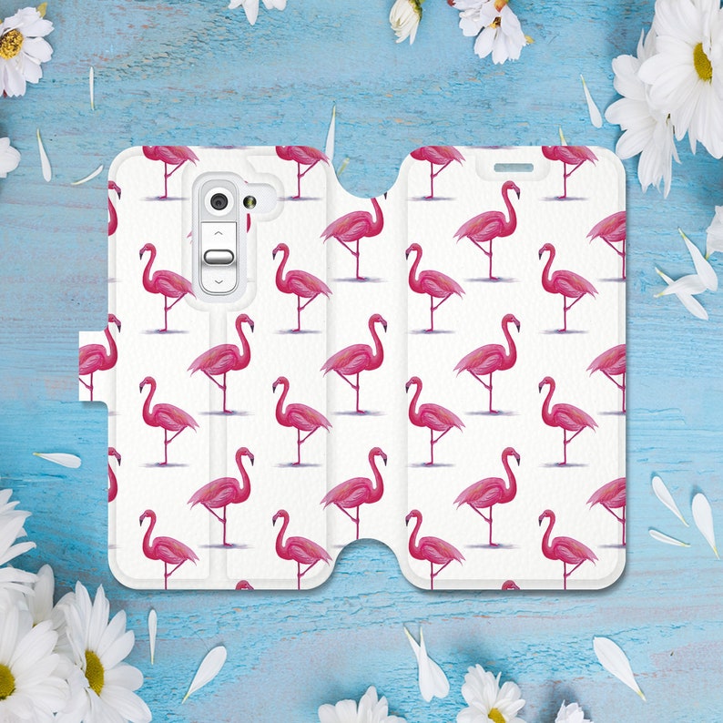 Flamingo Leather Wallet Case Lg K8 2017 Protective Case Lg G5 Cover Tropical Leather Wallet Case Trendy Lg K10 iPhone Best Gift CGD2112