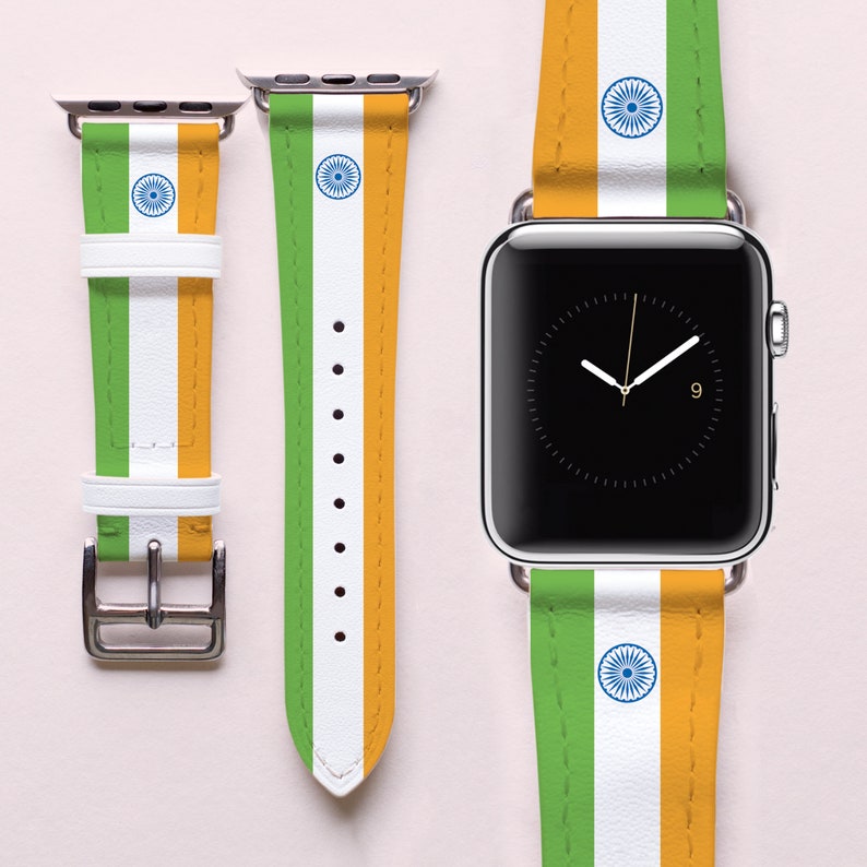 Indian Flag Apple Watch Band Colored Stripes 38 Mm Iwatch Band Etsy