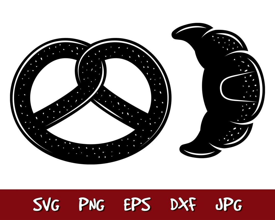 Pretzel Bakery Croissant Images Eps PNG Dxf Download Files - Etsy
