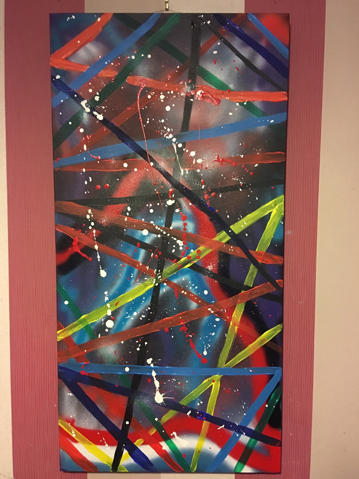 Abstract Painting Street Art Large Canvas Spray Paint and Acrylic Etsy