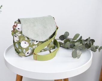 ANESA / shoulder bag / flowers / green & white