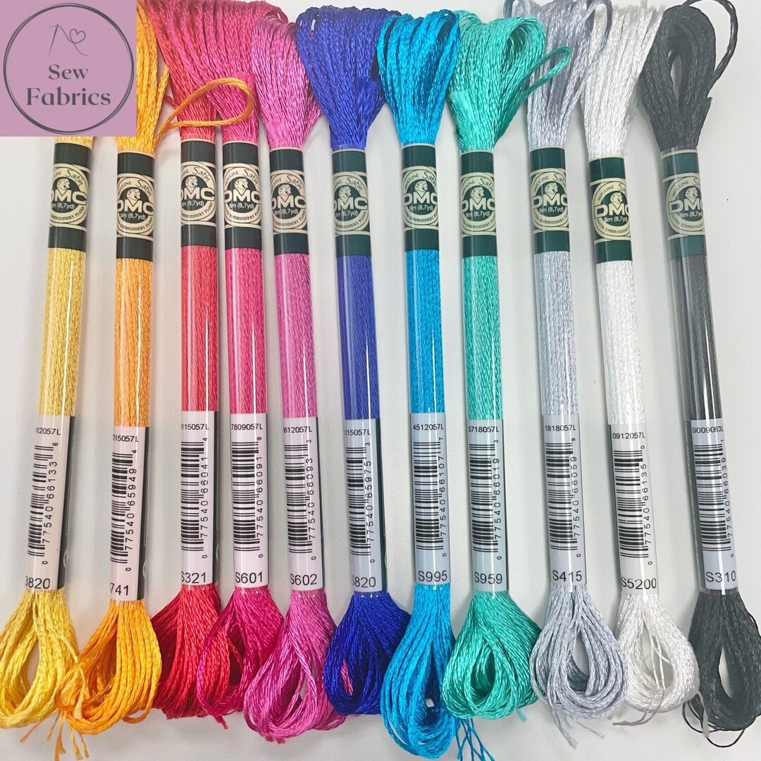 Set of 11 DMC Satin Embroidery Thread 100 Rayon Fibres Etsy UK