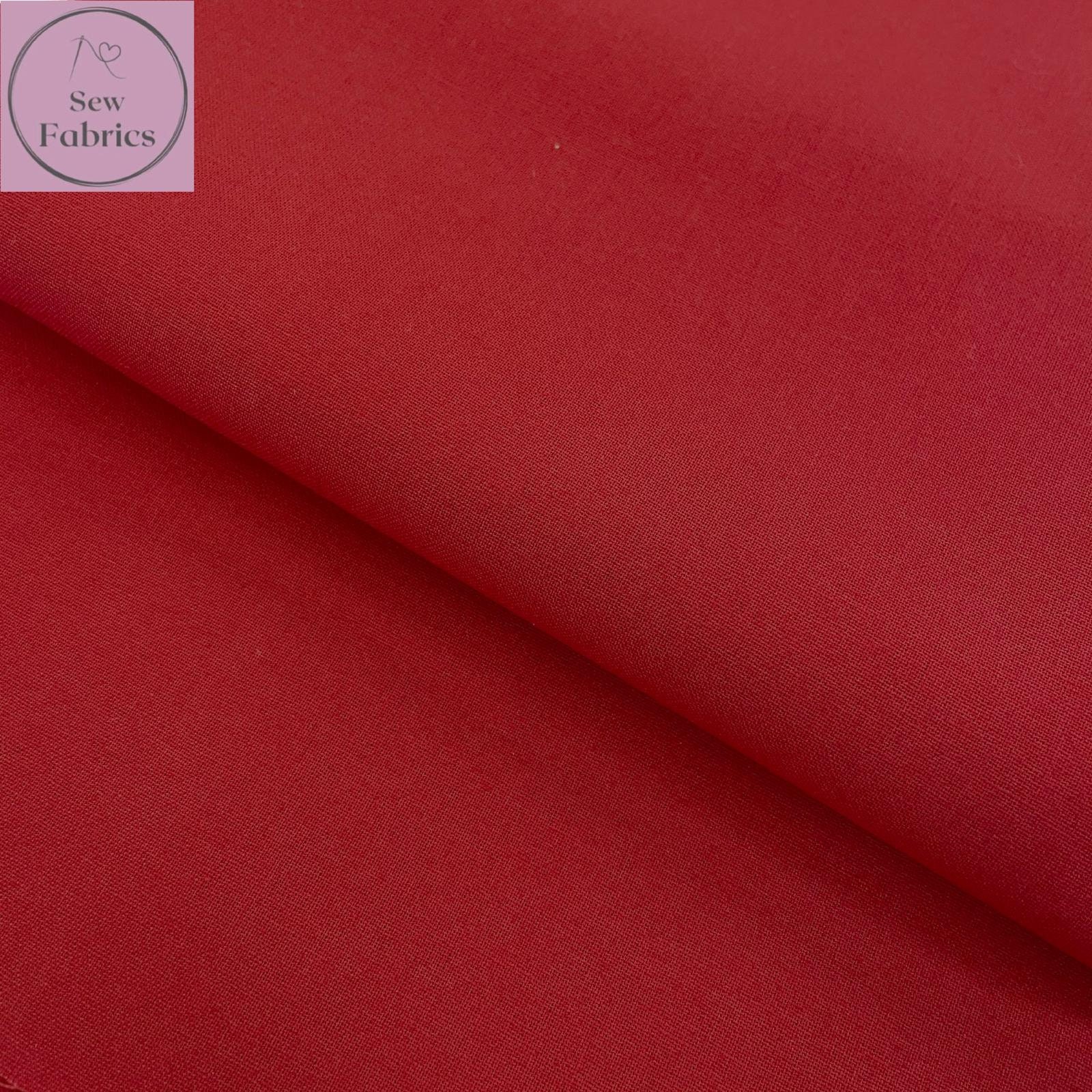 Red and Wine Solid 100 Craft Cotton Fabric Plain Material Etsy