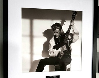 Photo Poster Print Art A0 A1 A2 A3 A4 DAVID BOWIE GUITAR BLACK AND WHITE 1140