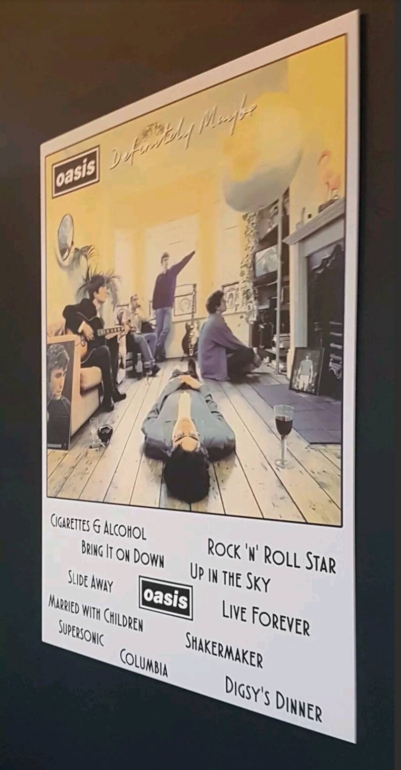 Oasis Definitely Maybe Forex Artwork Certificate Supplied Totally Unique - 