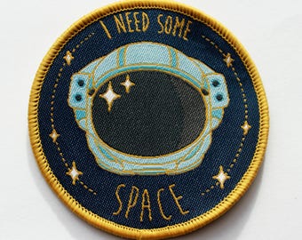 Spaceman pun fabric patch