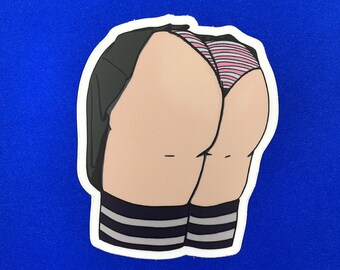 Cute Butt Sticker, Vinyl Kink Sticker, Underskirt Sticker, BDSM DDLG Sticker