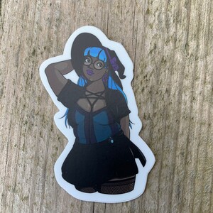 Cute Witch Sticker, Witchcraft Sticker, Cute Goth Sticker, Witch Decor image 3