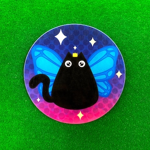 Sticker fée chat, vinyle autocollant