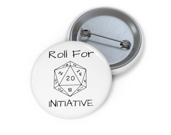 Roll For Initiative Button, Dungeons and Dragons Badge, Dungeon Master Pin