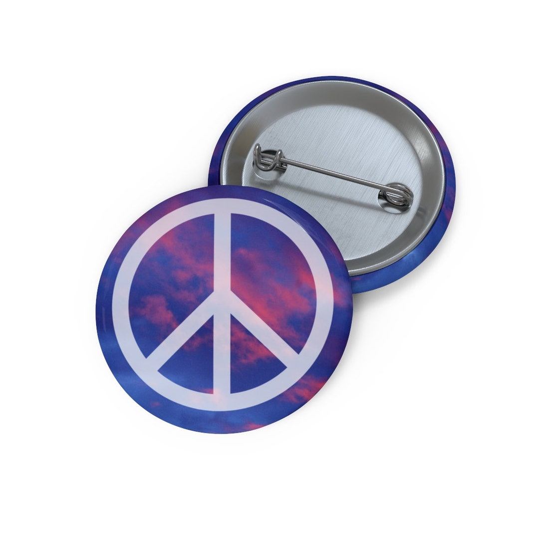 Peace Sign Button, Peace Love Pin - Etsy