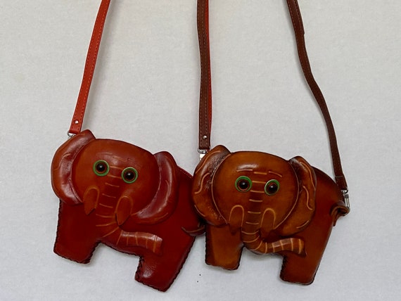 Handmade Leather Animal Shape Design Model Elephant Women Fashion Crossbody Bag Swing Pack Pouch
