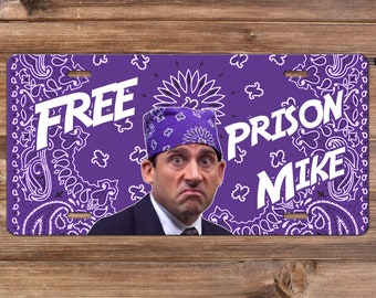 Free Prison Mike - License Plate - (The Office-themed)
