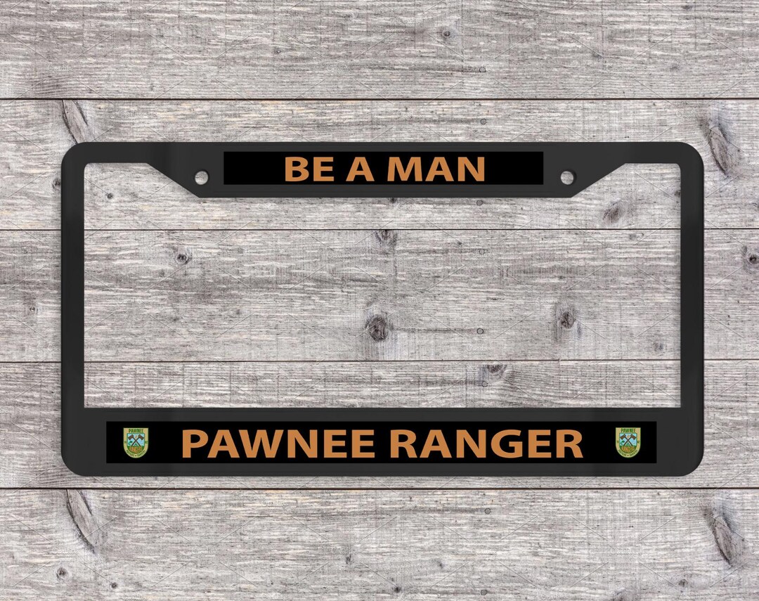 Pawnee Ranger - Matte Black (metal) License Plate Frame (parks ...