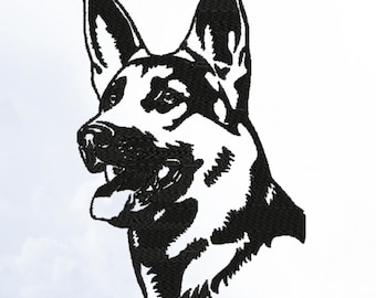 German Shepherd Dog Embroidery Design, German Shepherd Embroidery, German Shepherd Embroidery Pattern, Dogs Embroidery, Digital Download
