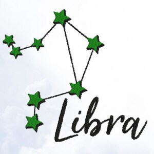 Libra Embroidery Design, Astrological Sign, Libra Embroidery, Zodiac Embroidery, Star Constellation Embroidery, Astrology, Digital Download