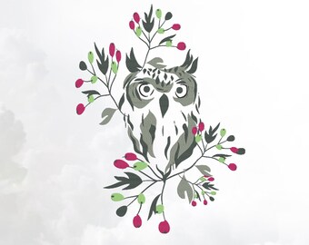 Beautiful Owl Embroidery Design, Owl Bird Embroidery Pattern, Nature Designs, Embroidery Art DIY Project Idea