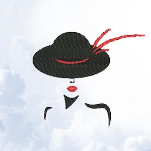 Lady Head Machine Embroidery Design