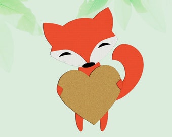 Diseño de bordado de fox machine, patrón de bordado de corazón, hermosos diseños de animales infantiles para máquinas de bordar, bocetos digitales