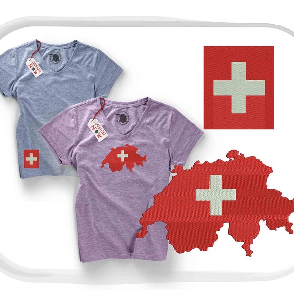 Swiss Flag Embroidery Design, Flag Of Switzerland, Map Embroidery Pattern, Switzerland Embroidery, Map Embroidery, Banner, Map, Download