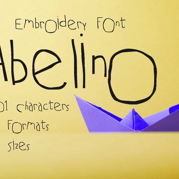 Abelino Child Handwriting Embroidery Font, Children School Fonts, Kids Embroidery Font, Typography, Alphabet Design, Letters, Back To School