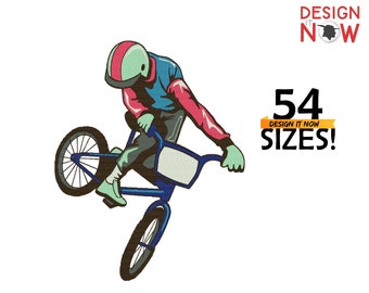 Bicycle Embroidery, Bike Embroidery Design, Jump Bike Embroidery, Freeride Bike Embroidery, Digital Supplies For Embroidery Machine