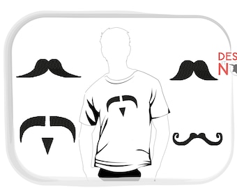 Mustache Moustache Beard Machine Embroidery Design Set of 4