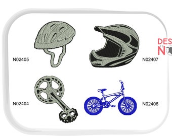 BMX Stickdatei Sporthelm Bike 4er Set