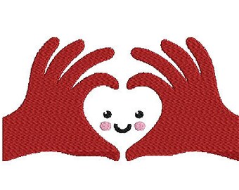 Heart Hand Embroidery Design, Hands Embroidery Pattern, Heart Embroidery, Love Embroidery Art, Valentine Embroidery,Valentines Day,Valentine