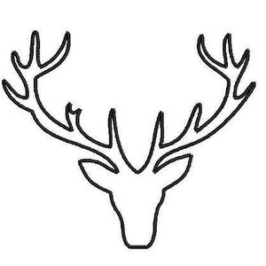 Deer Head Buck Machine Embroidery Design Outline - 4 Sizes