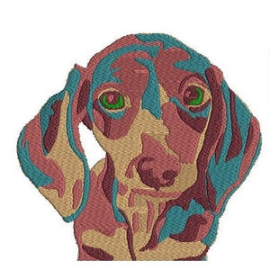 Dachshund Machine Embroidery Design Dog, Embroidery Pattern Dachshund, Embroidery Art Abstract Wiener Dog