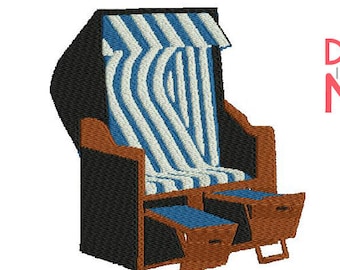 Beach Chair Machine Embroidery Design Beach Chair Summer - 5 Sizes