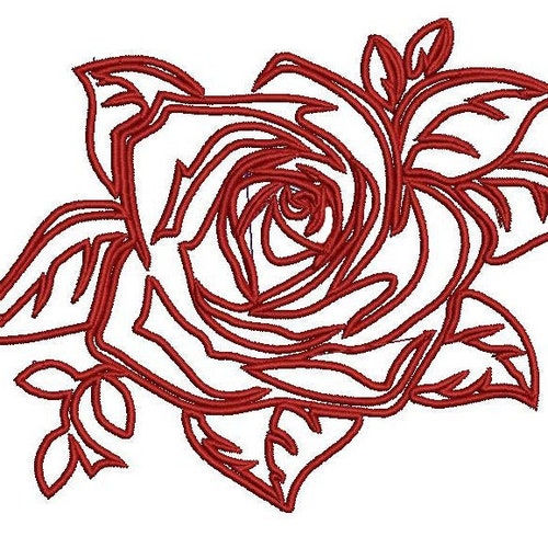 Rose Applique Embroidery Design. Flower Applique Design. Etsy