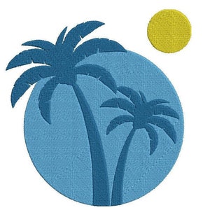 Island Embroidery, Beach Embroidery Design, Sea Embroidery Design, Palm Tree Embroidery, Summer Embroidery, Beach Decor, Tree Embroidery