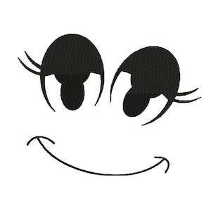 Face Embroidery Design, Face Embroidery, Face Embroidery Art, Eyes Embroidery Design, Smile Embroidery, Digital Download