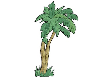 Palm Tree Embroidery Design, Coconut Embroidery Pattern, Tropical Fruit Trees, Tropical Plants, Botanical Art, Wood Art, Tropical Embroidery