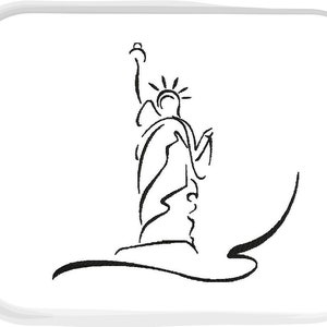 Lady Liberty Stickerei, Freiheitsstatue, Stickdatei, Wandstickerei, One Line Drawing, Skandinavische Stickerei, 4. Juli Dekor