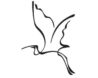 Line Art Embroidery, Bird Embroidery Design, Wall Art Embroidery, One Line Drawing, Minimalist Embroidery, Bird Embroidery Art