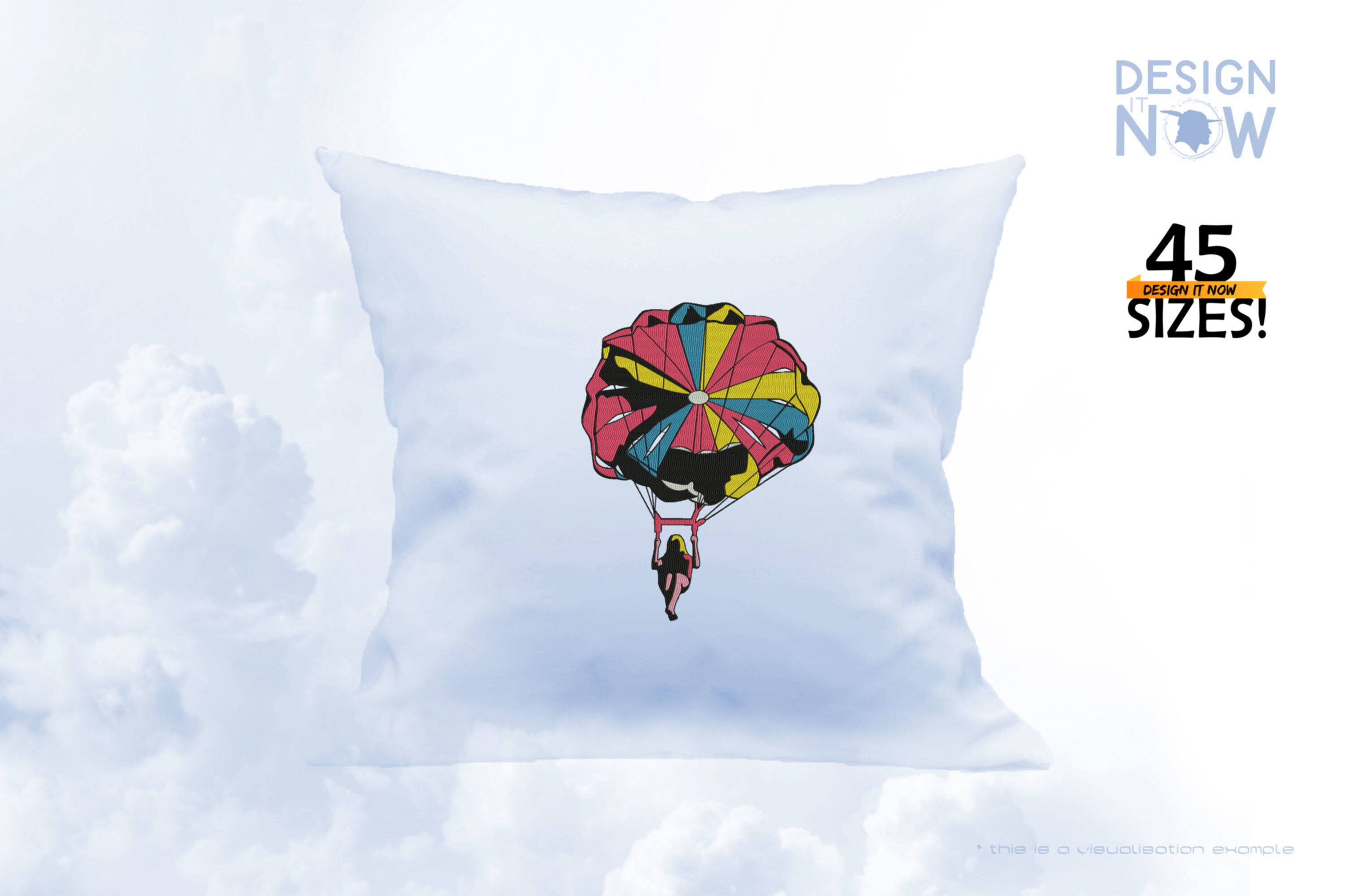 Parachuting Embroidery Design Parachute Embroidery Skydiving Etsy